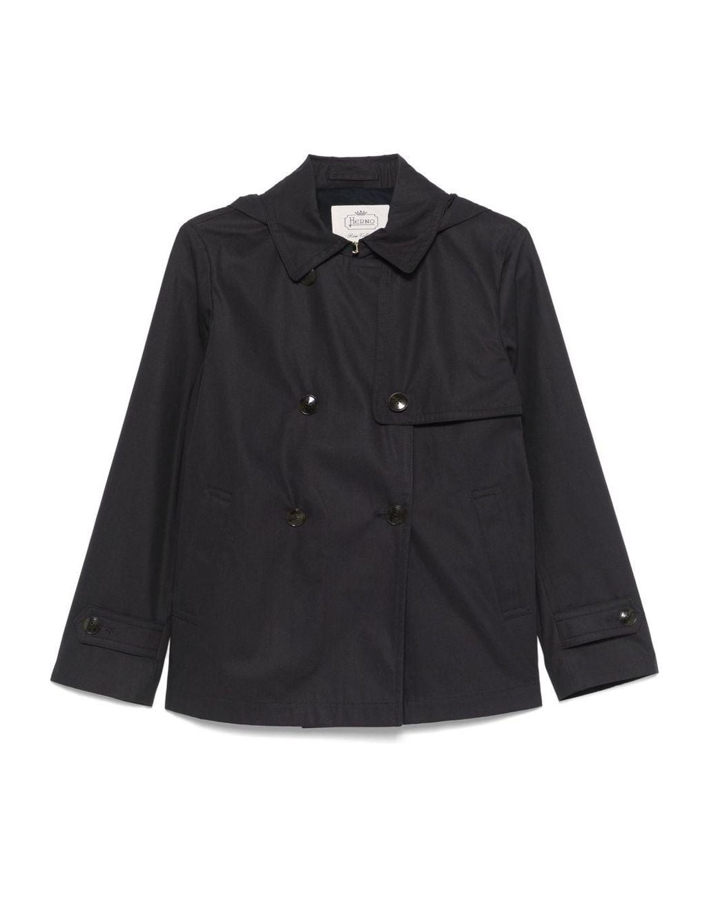Herno Black Short Trench Coat