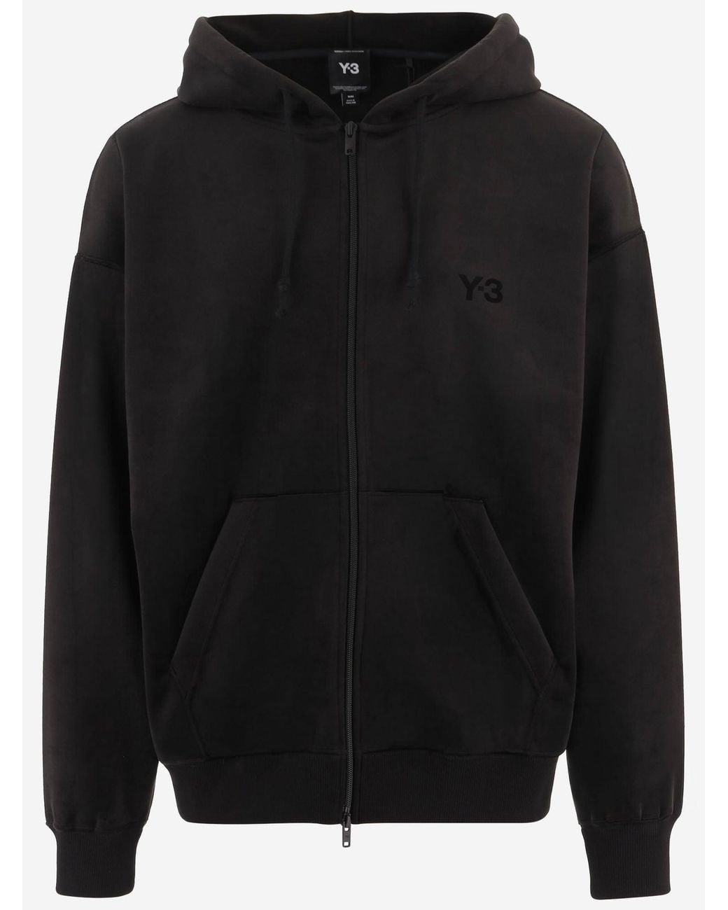 Y-3 Black Stretch Nylon Hoodie With Logo