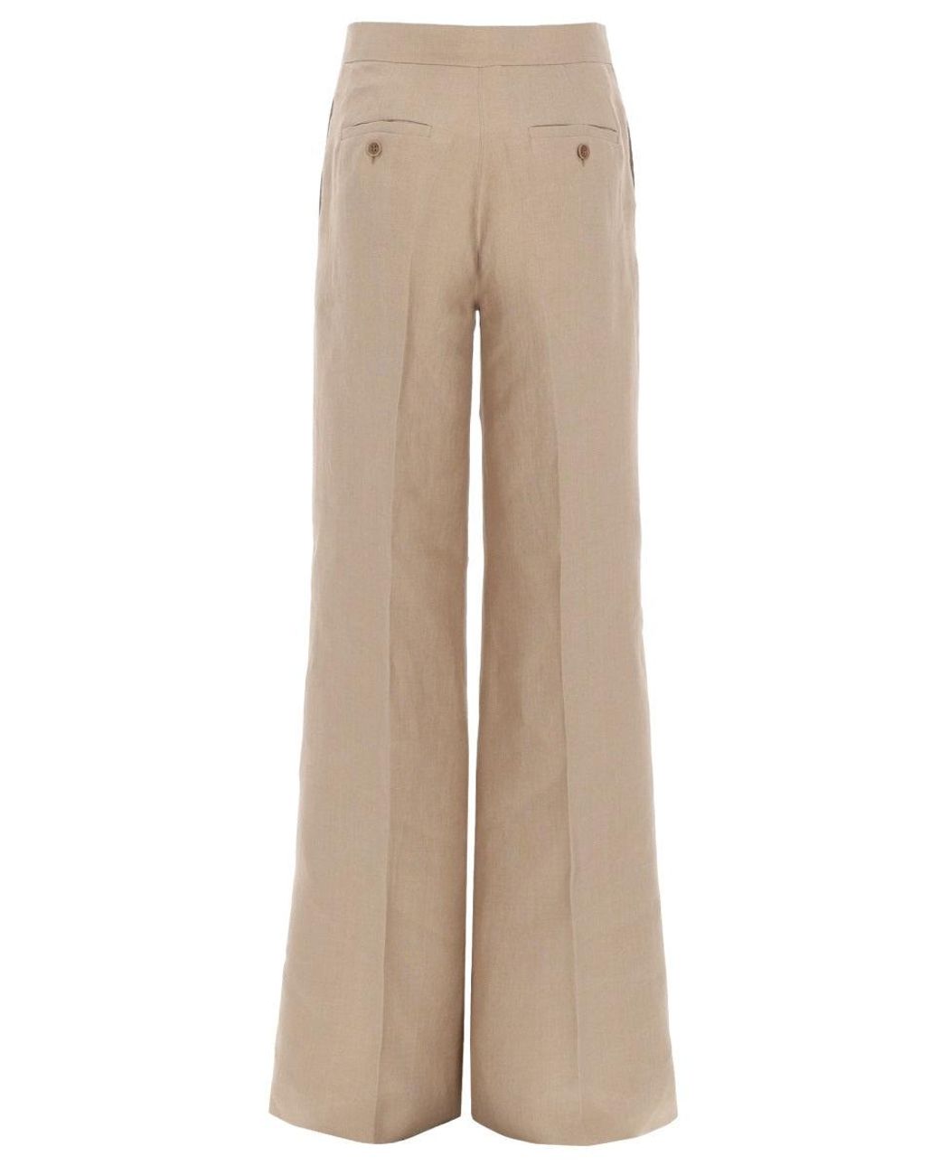 Max Mara Natural Flared Flat Front Pants