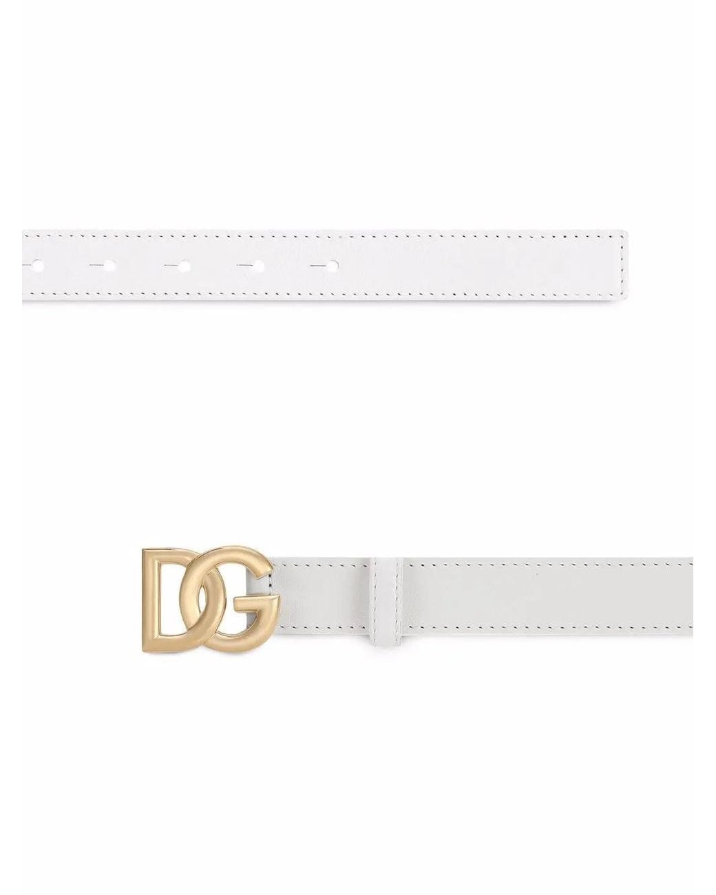 Dolce & Gabbana White Elegant Leather Cincher