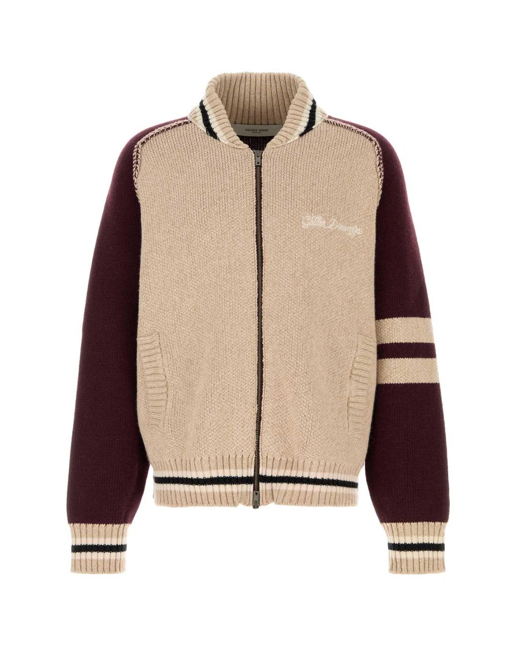Golden Goose Deluxe Brand Natural Beige Wool Blend Cardigan for men