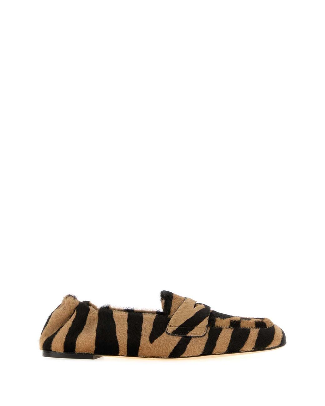 Stuart Weitzman White Printed Leather Hair Bryant Loafers