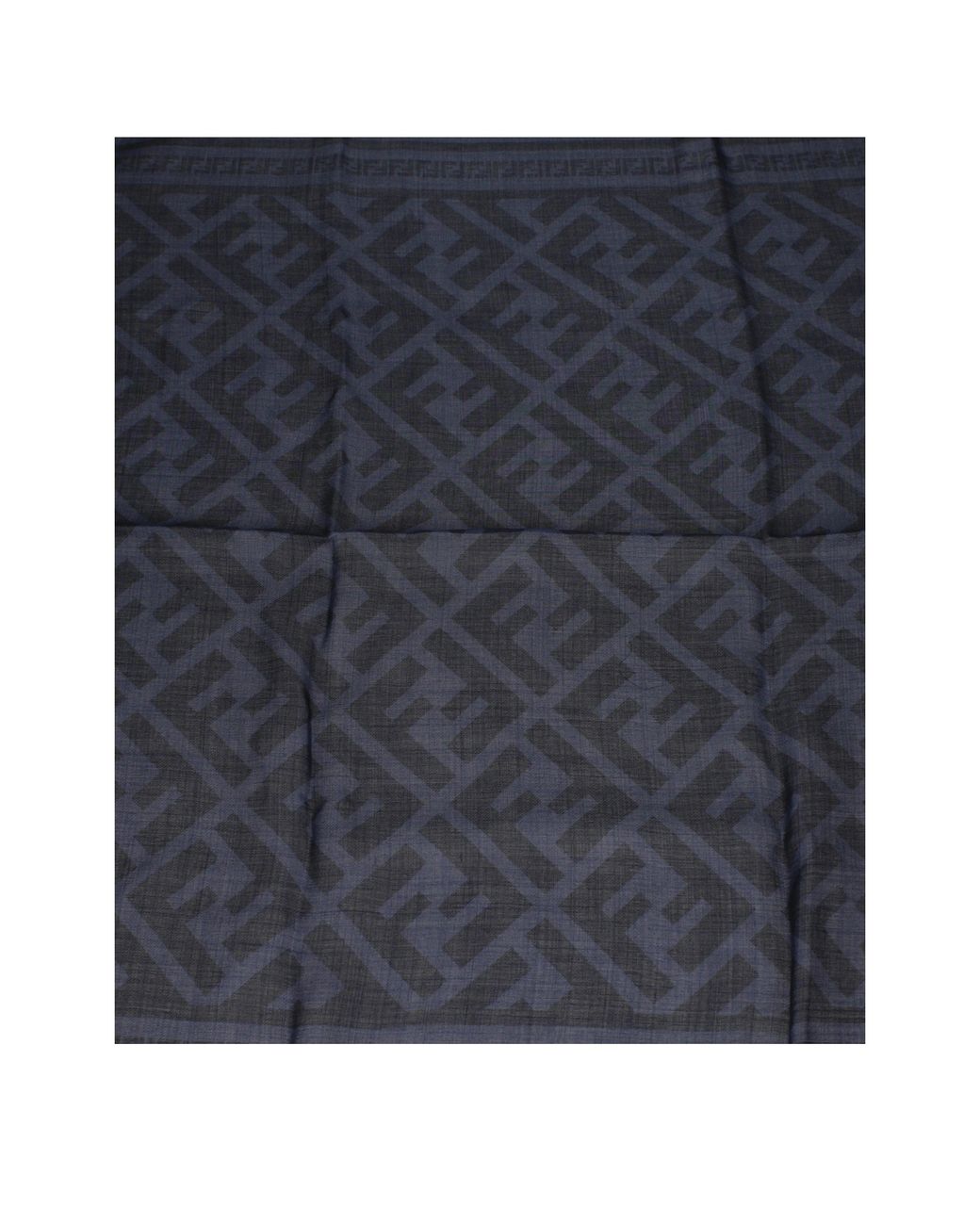 Fendi Blue Foulard Virgin Wool