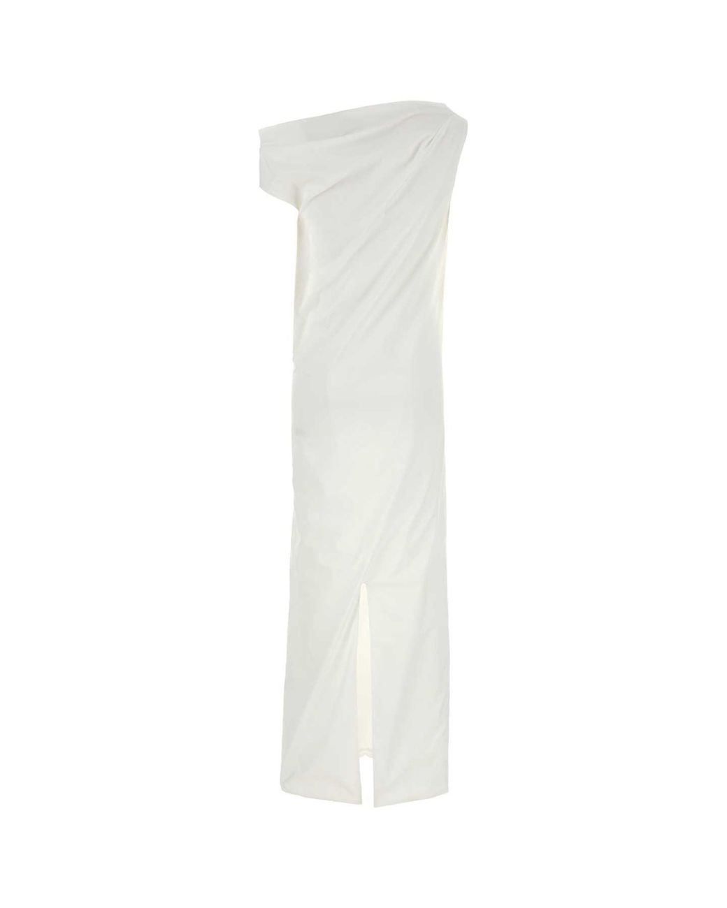 ARMARIUM White Stretch Poplin Tiche One Shoulder Dress