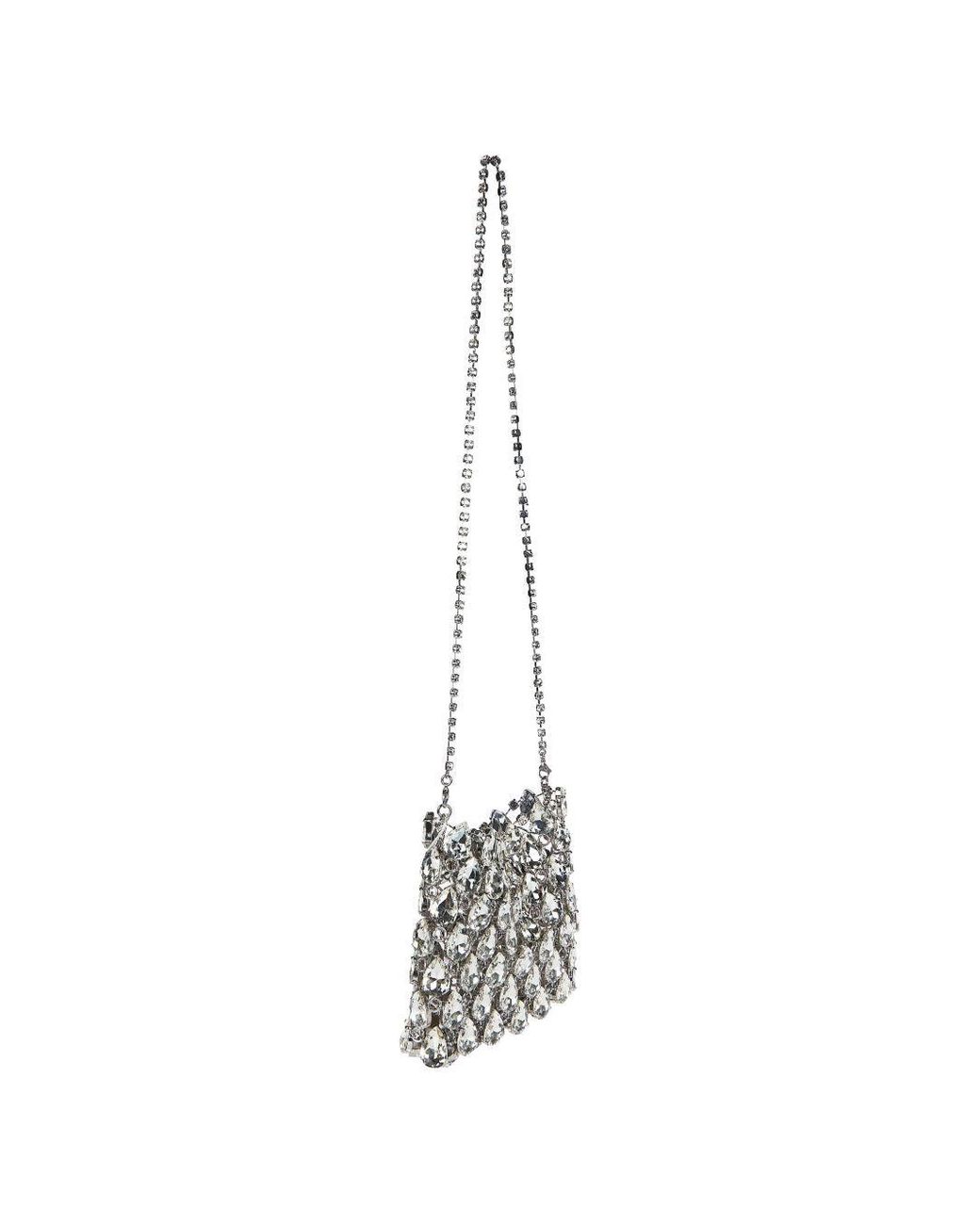 Self-Portrait White Crystal Embellished Clutch