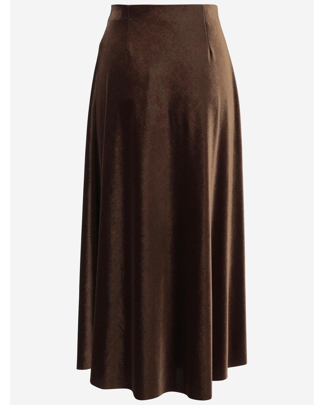 F.it Brown Skirt Stretch Velvet Polyester