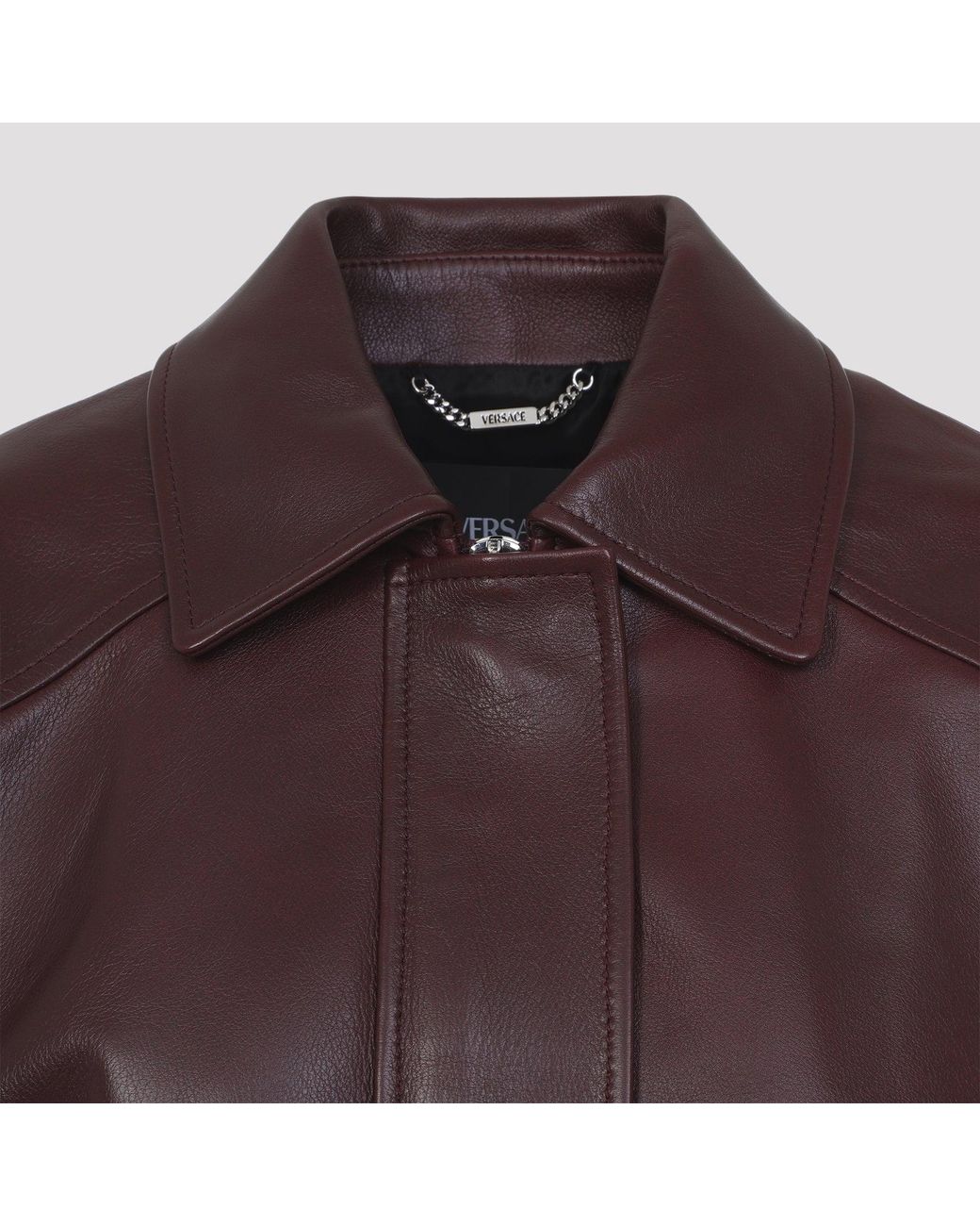 Bufalo Leather Blouson Versace de color Brown