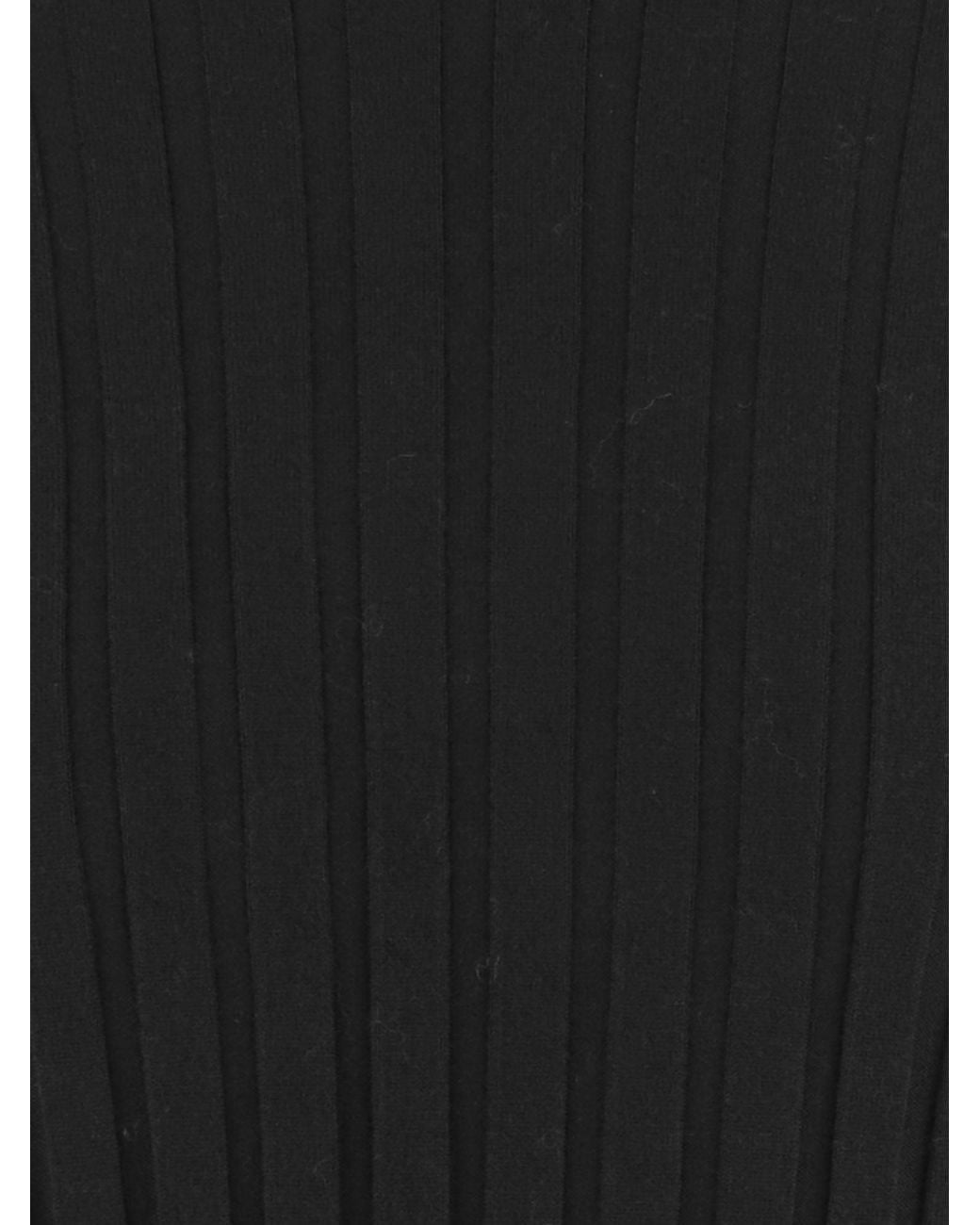 Allude Black Wool High Neck Ribbed Sweater