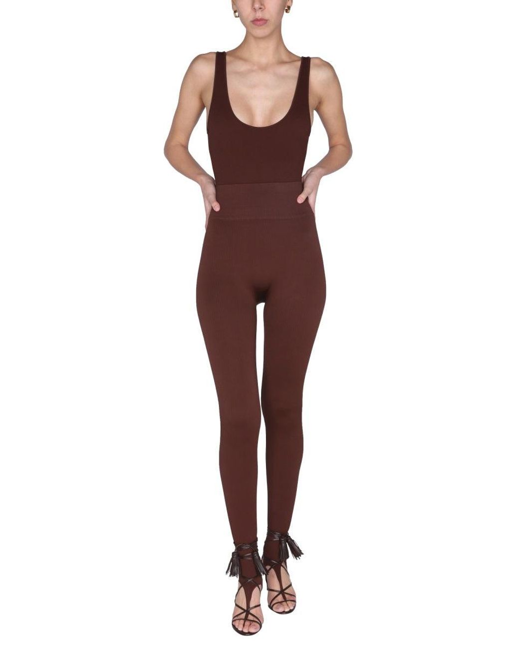 ANDREADAMO Brown Jersey Leggings