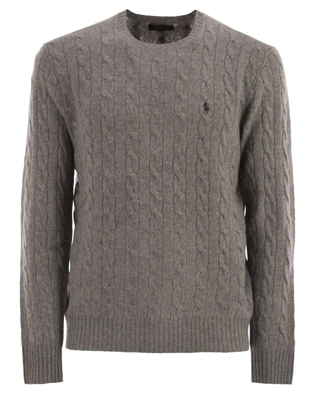 Polo Ralph Lauren Gray Wool And Cashmere Cable-Knit Sweater for men