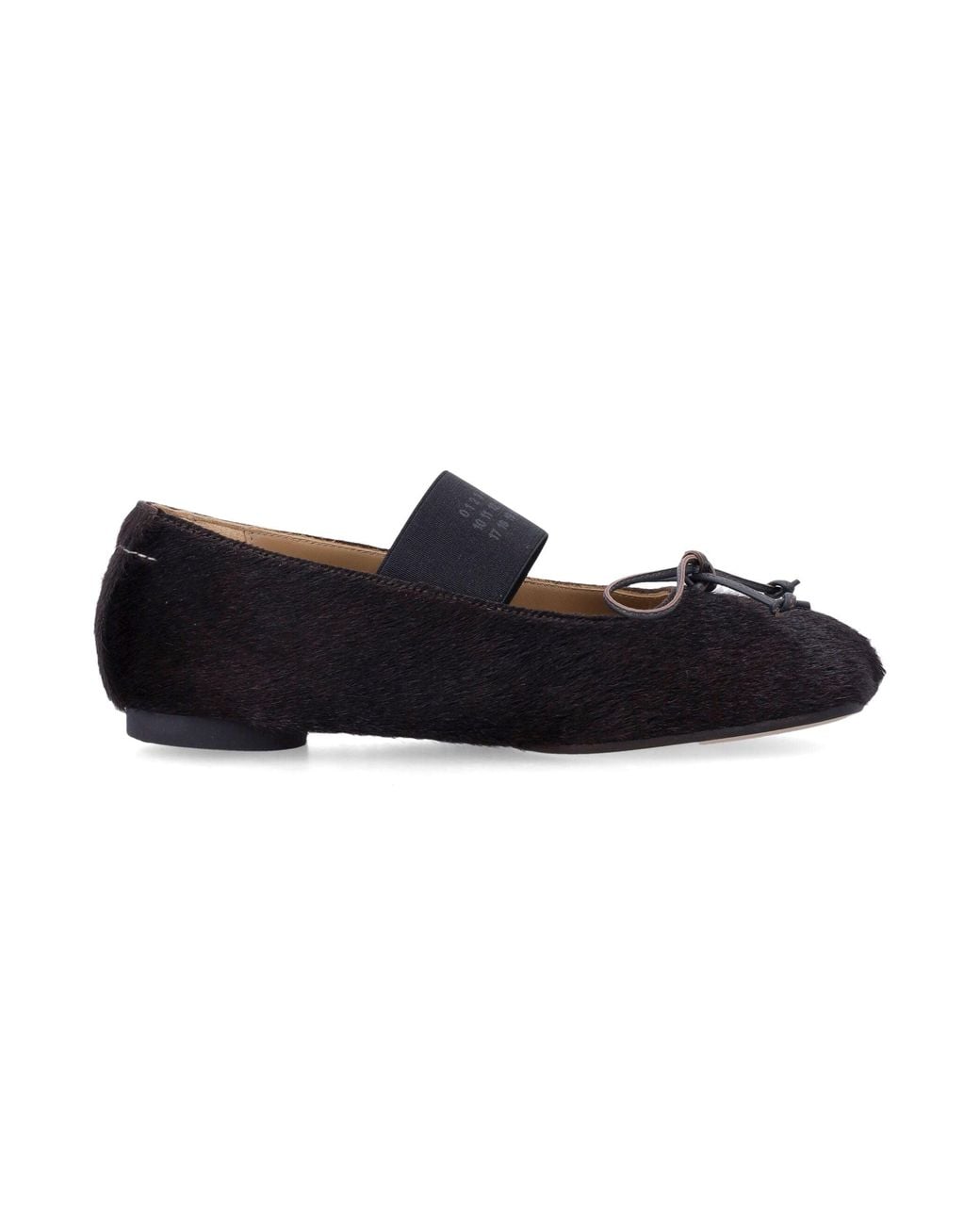 MM6 by Maison Margiela Black Pony Hair Ballet Flats