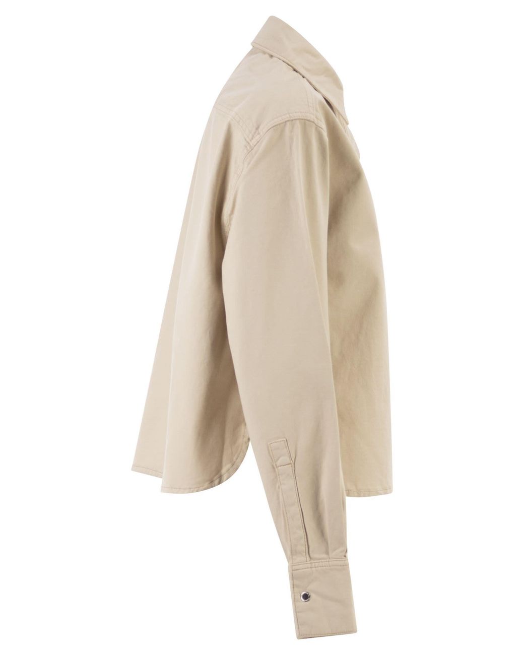 7 For All Mankind Natural Stretch Cotton Shirt With Chest Pocket
