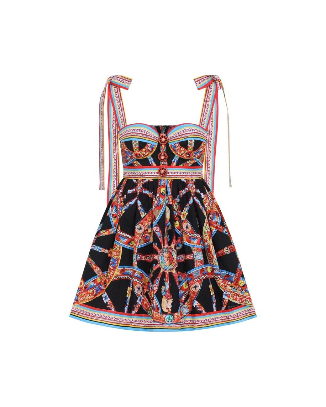 Dolce & Gabbana Red Dolce & Gabbana Popeline Carretto Mini Dress