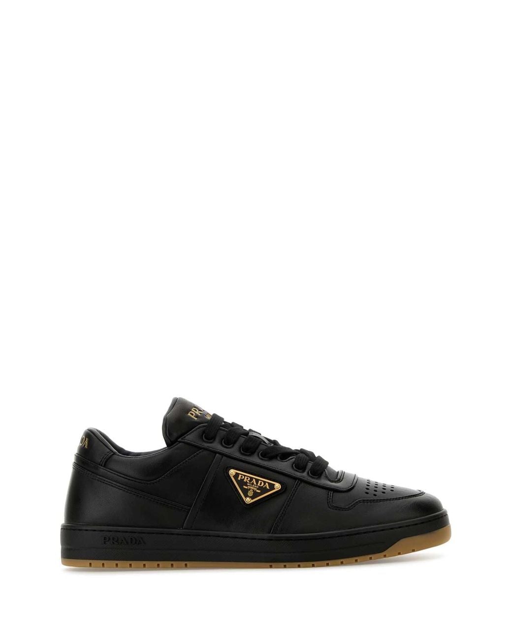 Prada Black Nappa Leather Downtown Sneakers for men