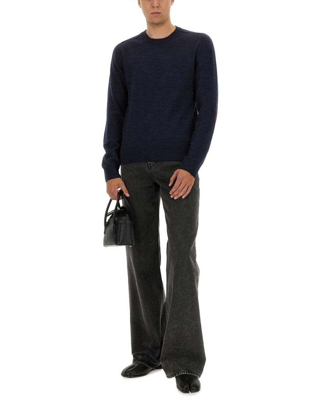 Maison Margiela Blue Wool Sweater for men