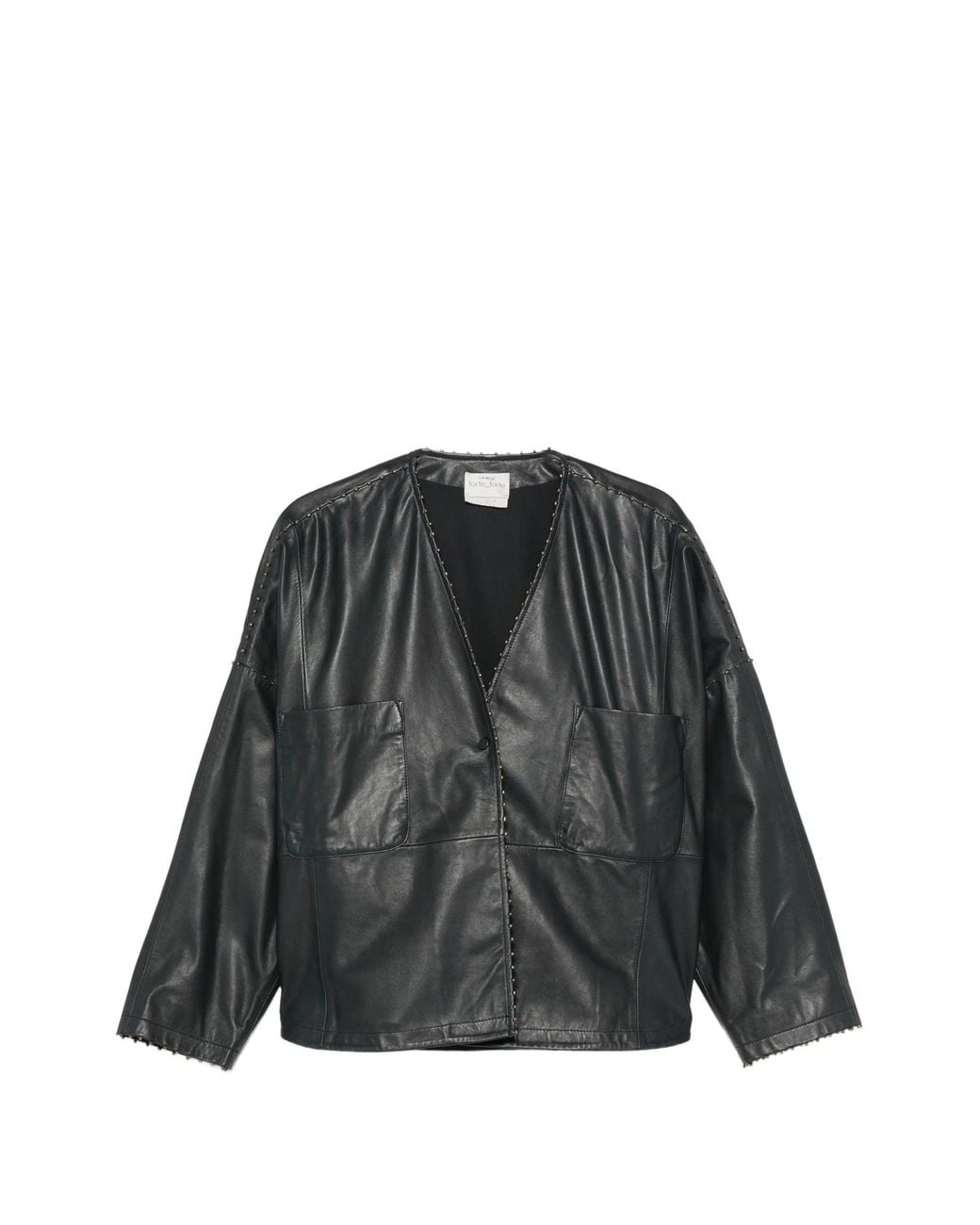 Forte_forte Black Giacca Kimono Con Perline Nappa
