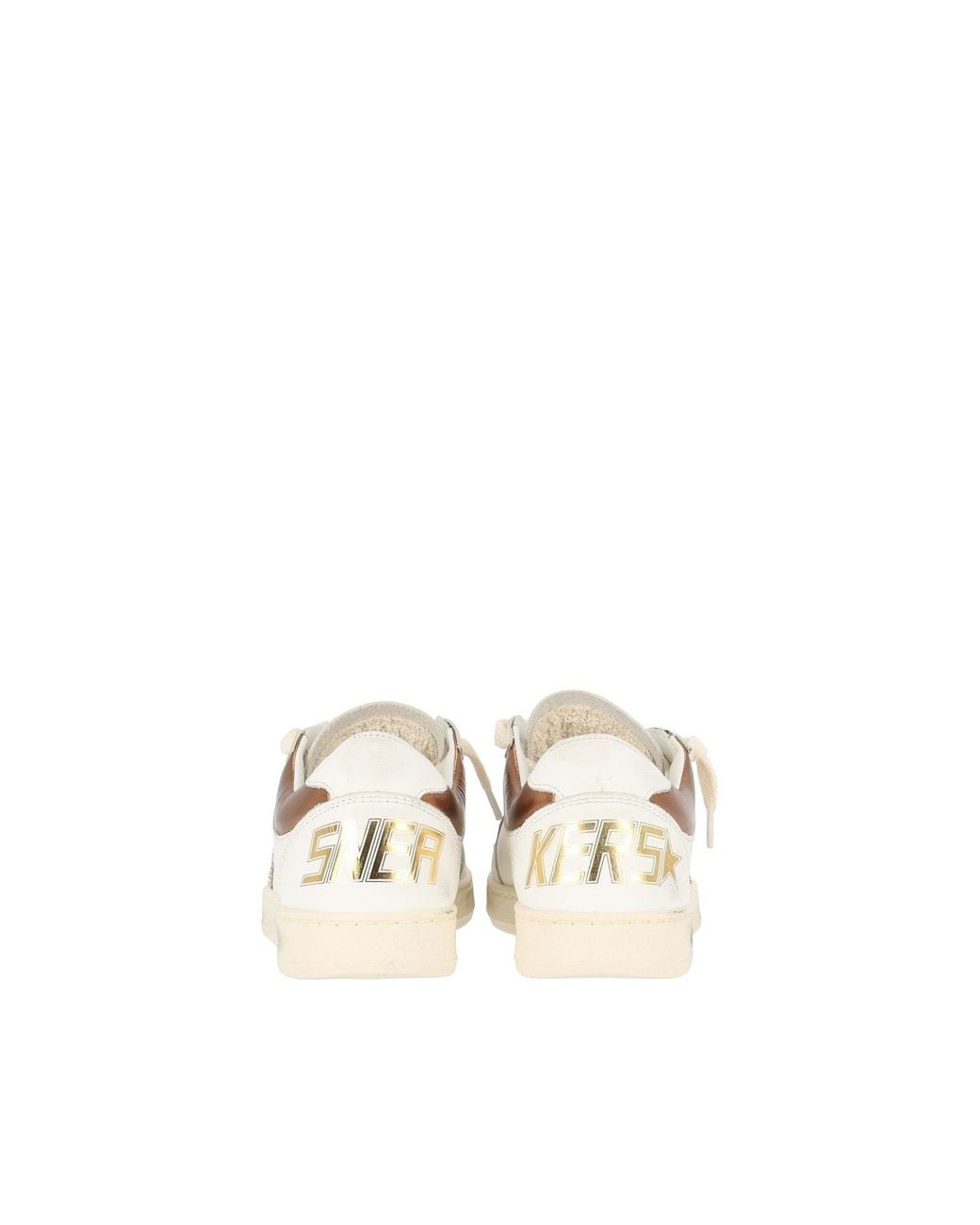 Golden Goose Deluxe Brand White Sneakers Ballstar Leather Upper Toe Spur And Heel Laminated Collar Glitter Star