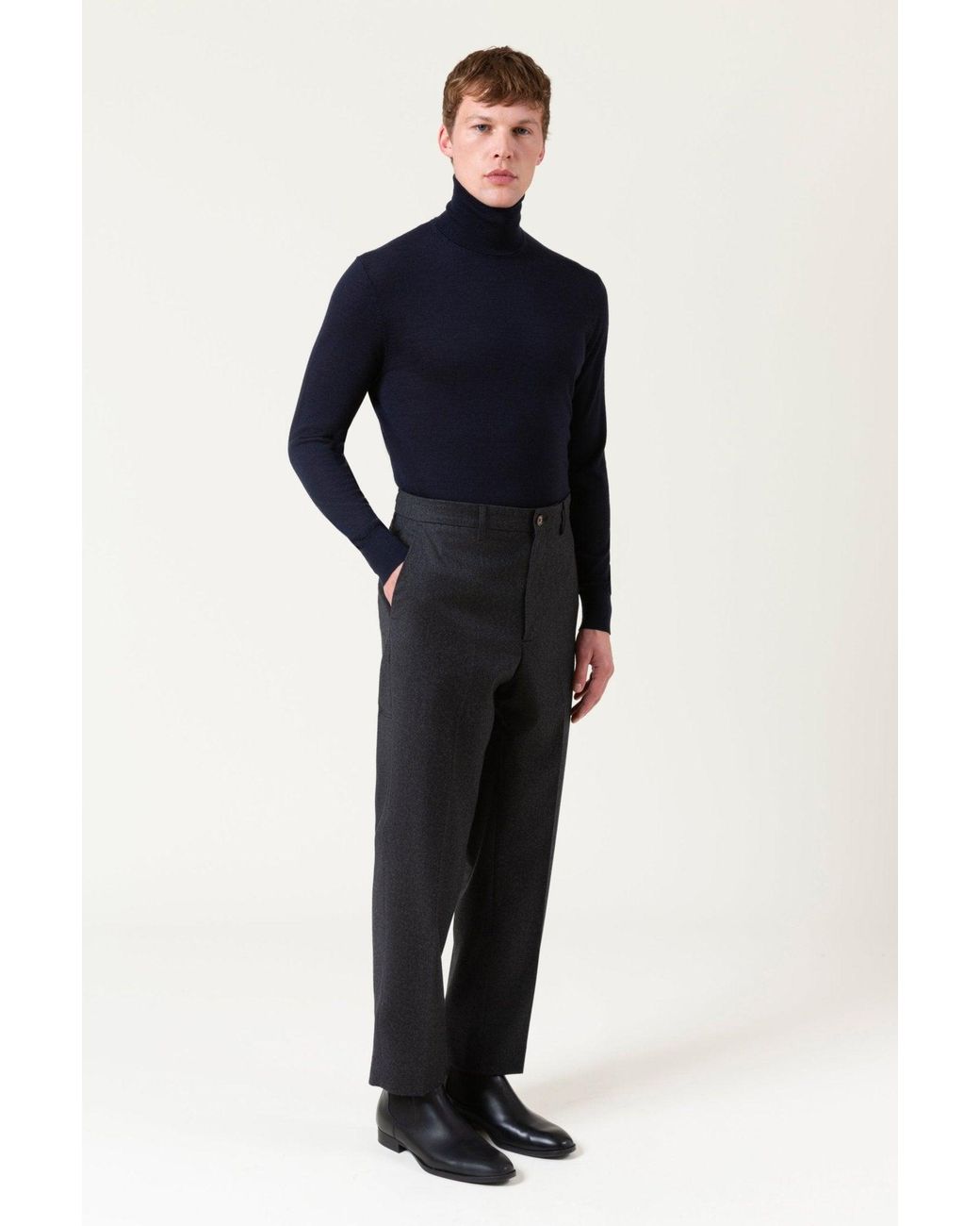 AUTORE Blue Knit Cooper Merino Wool
