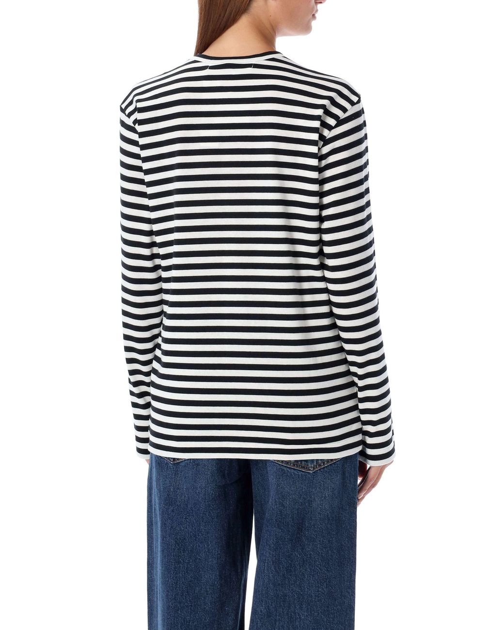 COMME DES GARÇONS PLAY Blue Striped Long-Sleeved T-Shirt