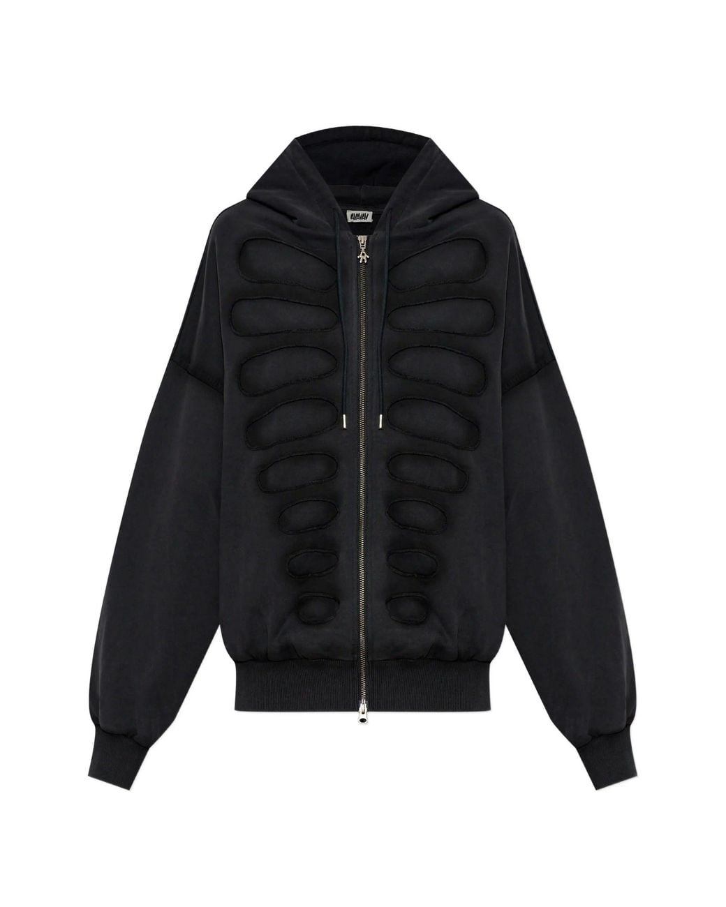 AVAVAV Black Tim Os Shoulderless Hoodie "Fake" Cut Application