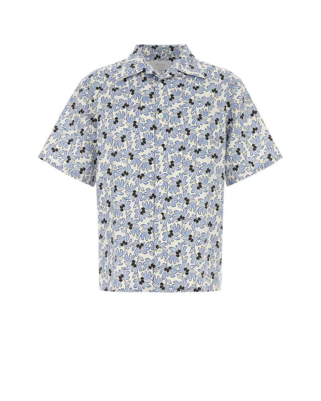 Prada Blue Floral Shirt for men