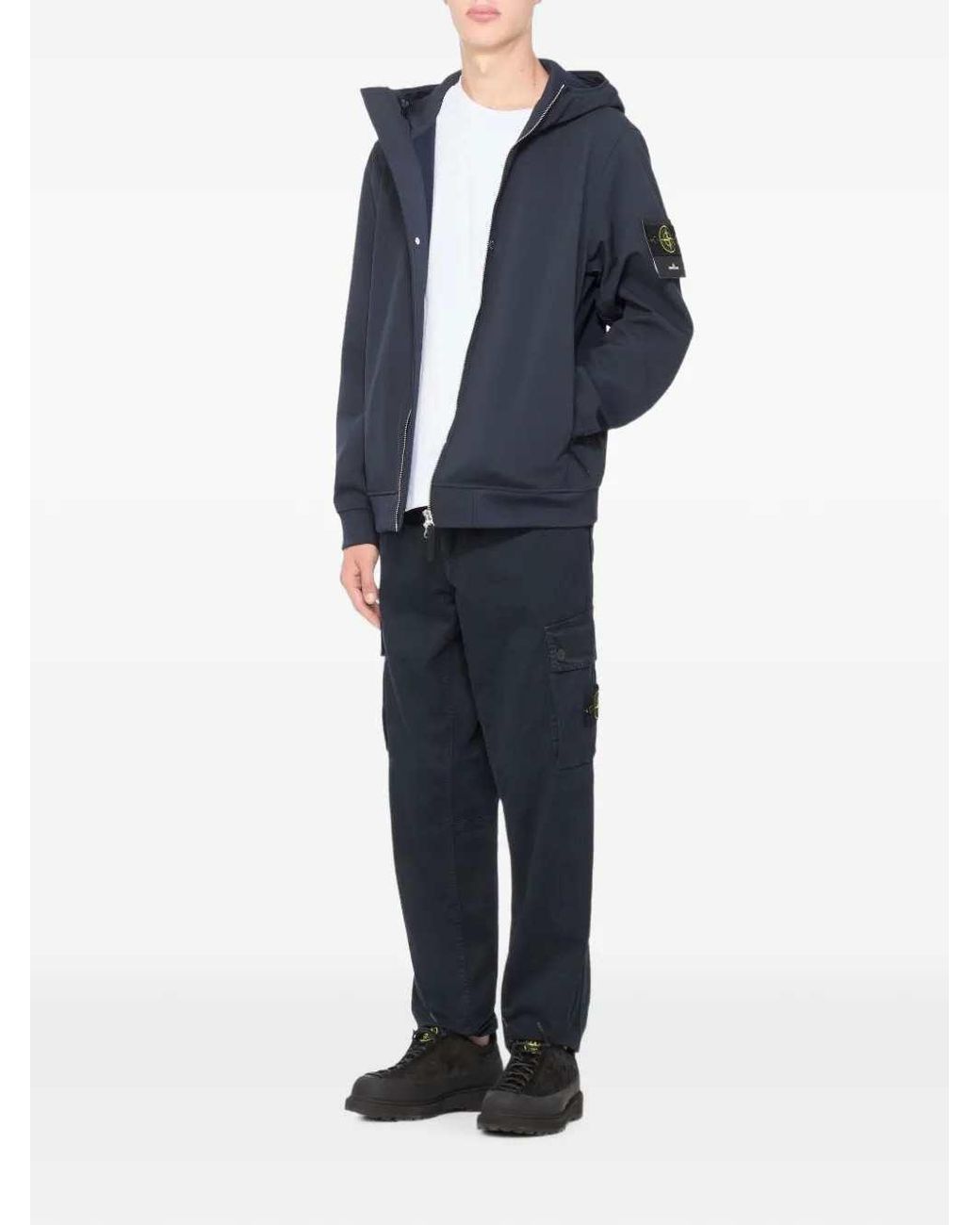 Stone Island Blue Cargo Pocket Trousers for men