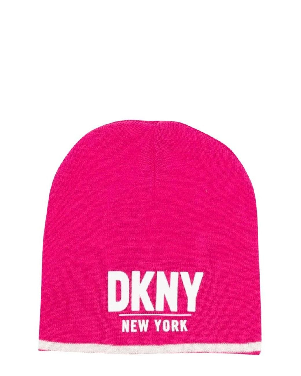 DKNY Pink Beanie Cotton Hat