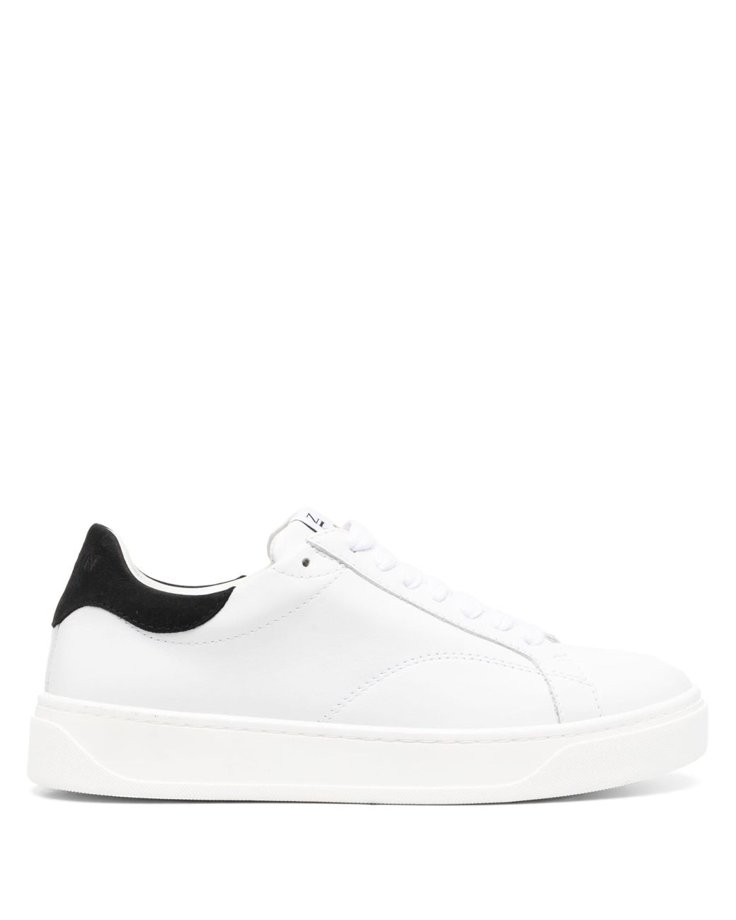 Lanvin White Men Logo Patch Lace Up Sneakers
