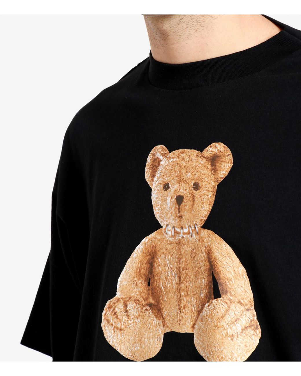 Palm Angels Black T Shirts And Polos