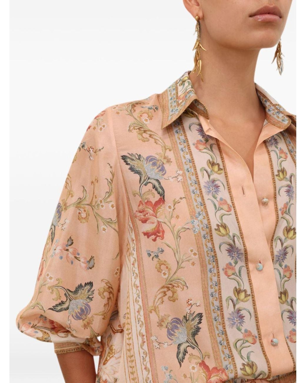 Zimmermann Natural Roselight Silk Shirt