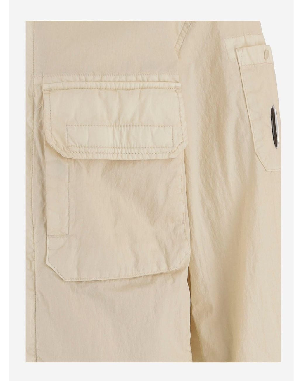 C P Company Natural Technical Cotton-Blend Utility Shirt With Classic Collar for men