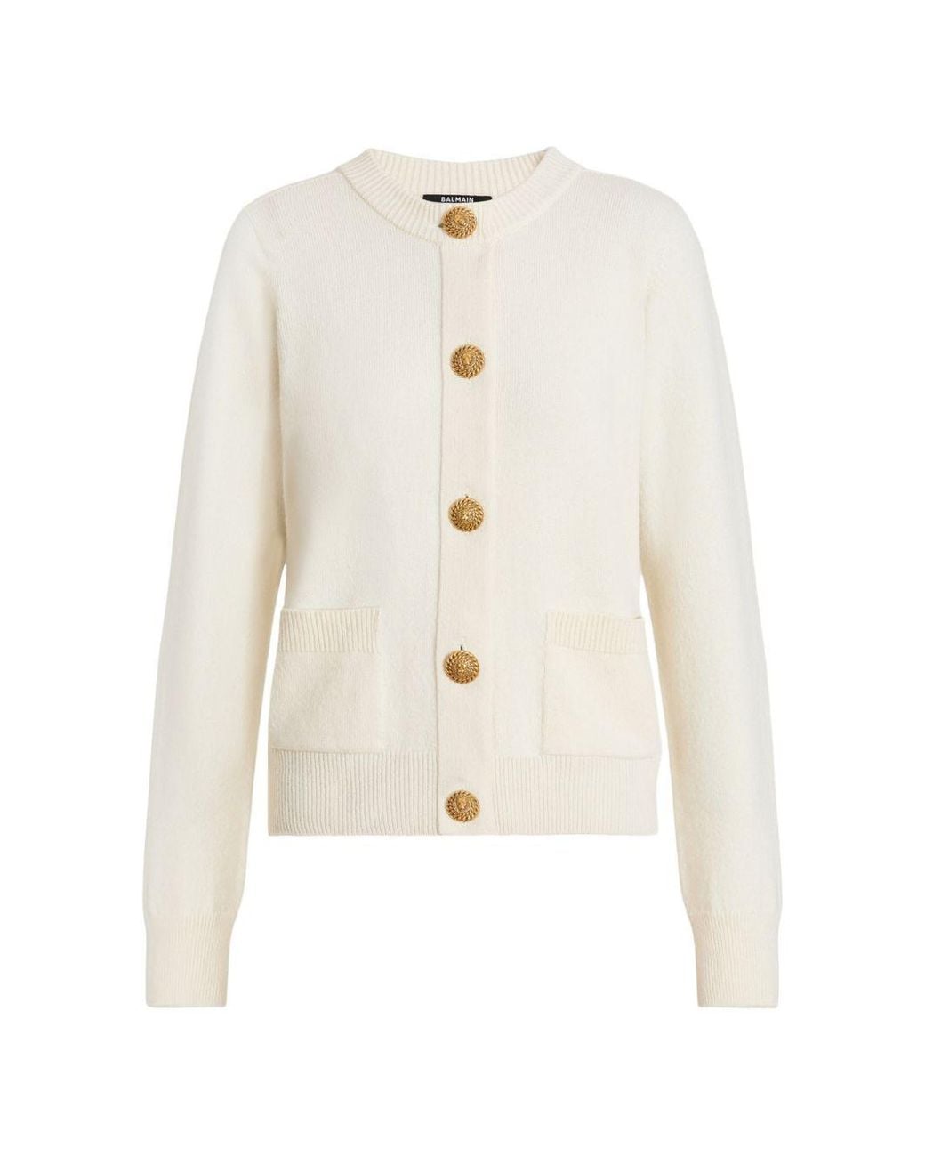 Balmain White Cashmere Cardigan