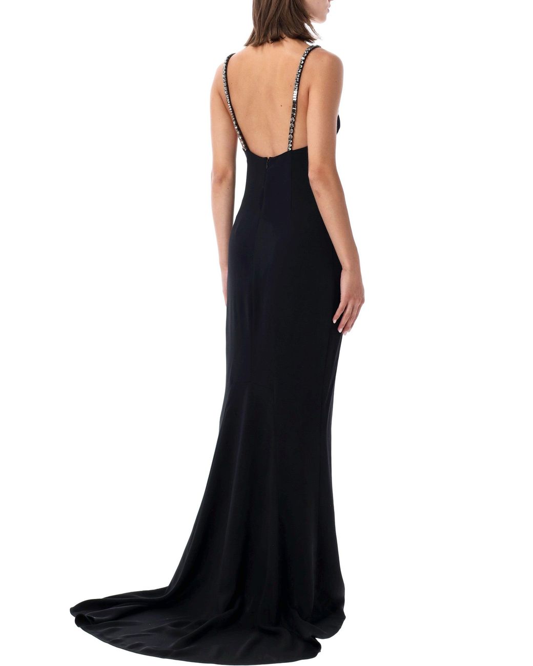 Stella McCartney Black Viscose Blend Bodycon Dress With Stretch