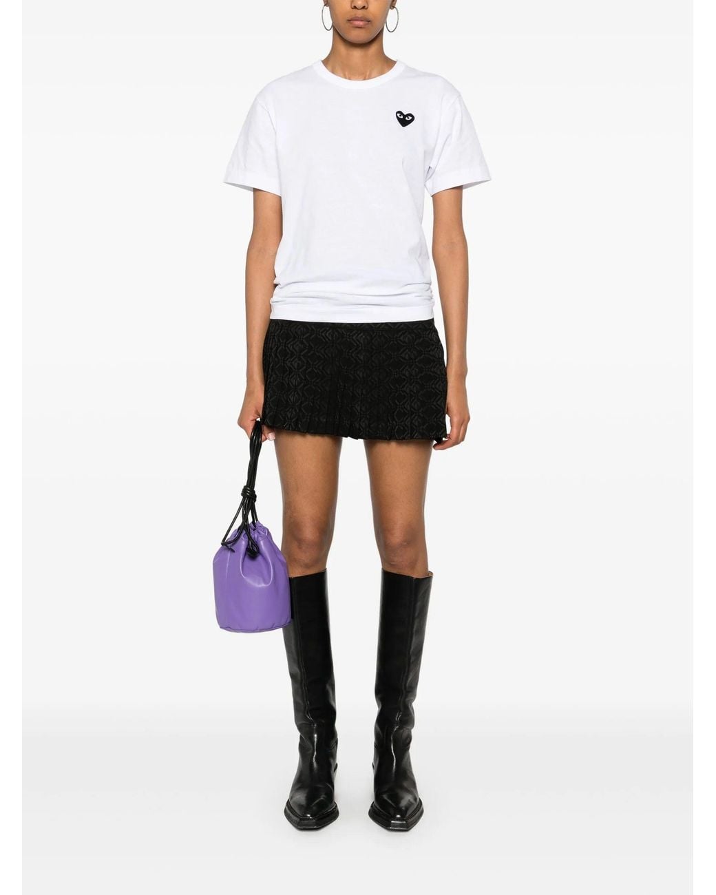 COMME DES GARÇONS PLAY White U T-Shirt Knit