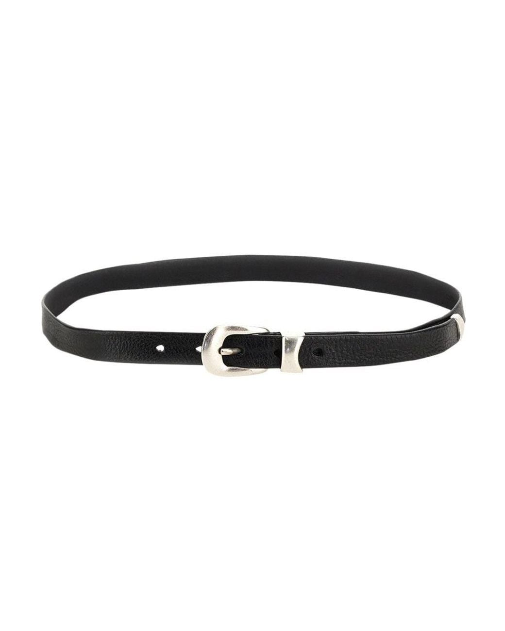 Our Legacy Black Textured Buckle Belt for men