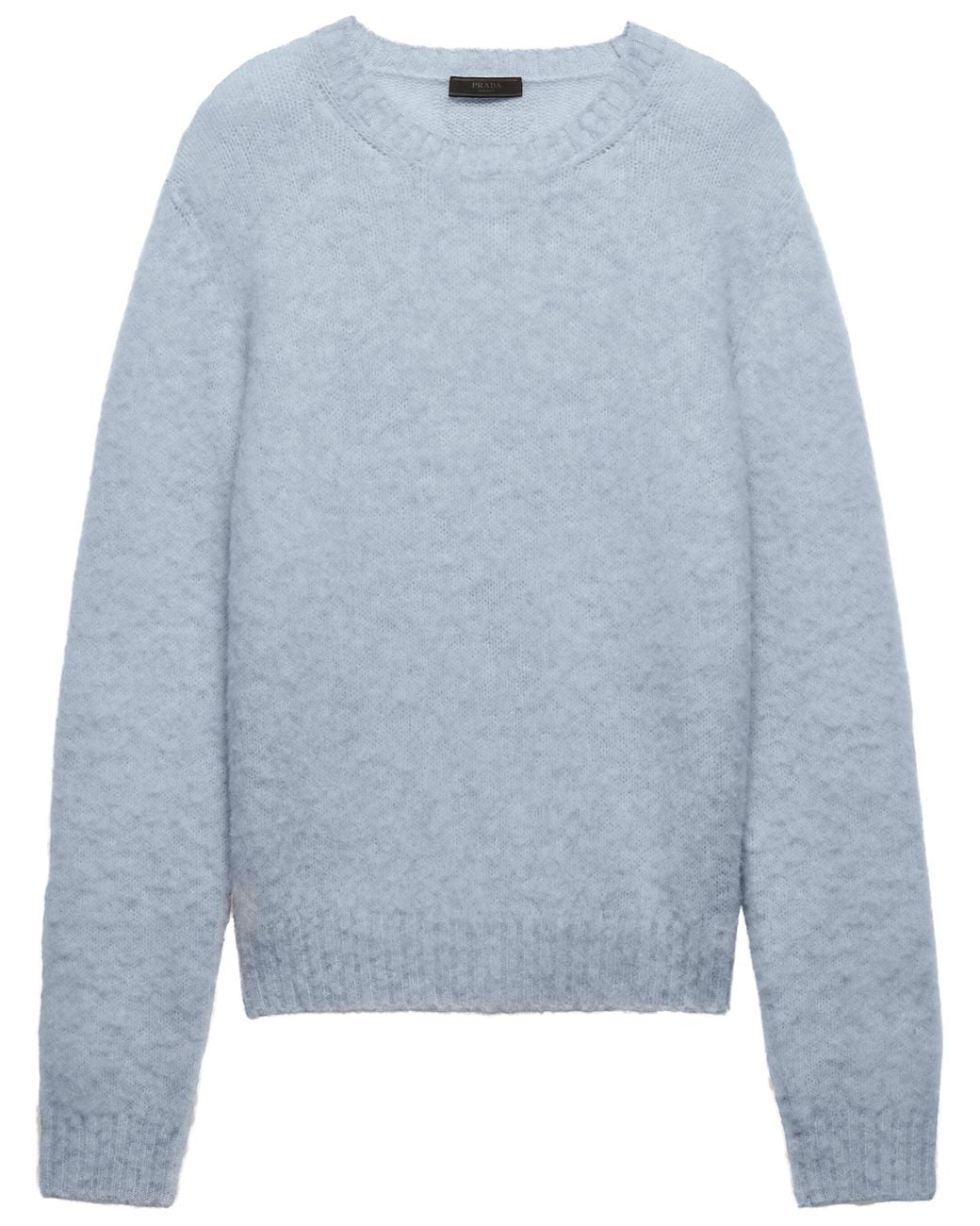 Prada Blue Wool Crew-Neck Sweater for men
