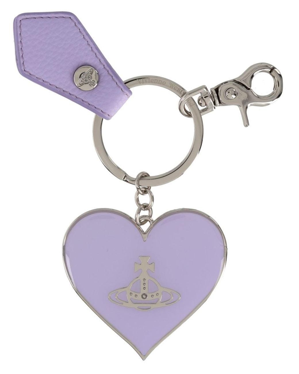 Vivienne Westwood Purple "Mirror Heart" Keychain