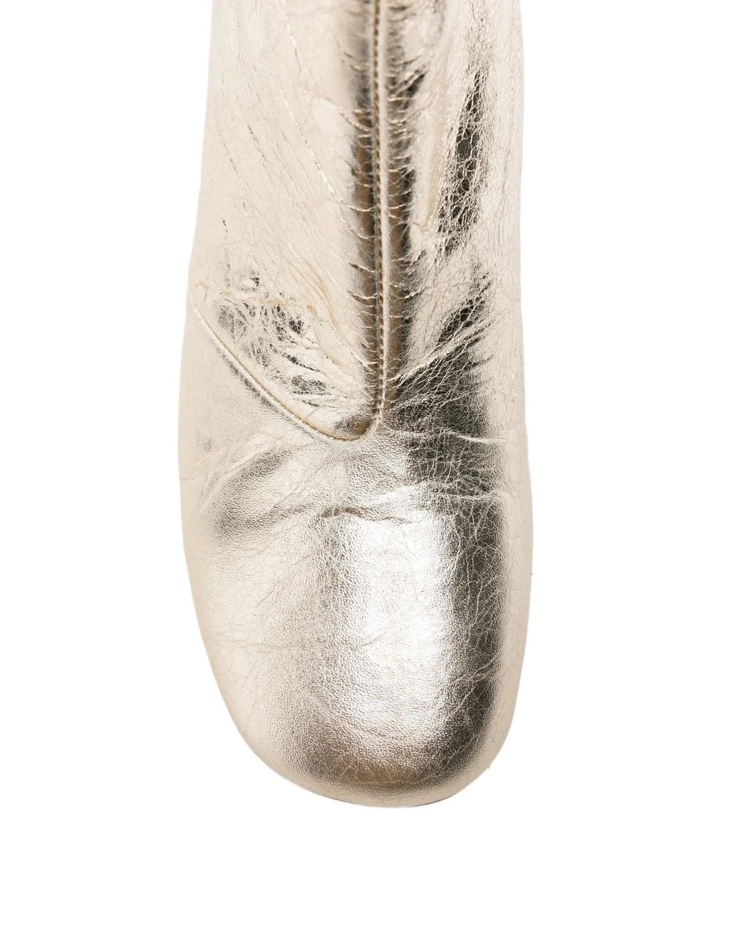 Forte_forte White "My Alma" Stivaletto Chic Pelle Laminata Craquele'