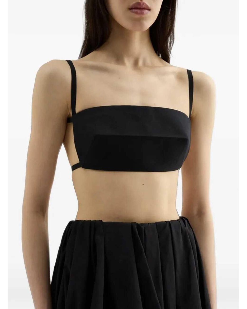 Jil Sander White Silk Faille Top