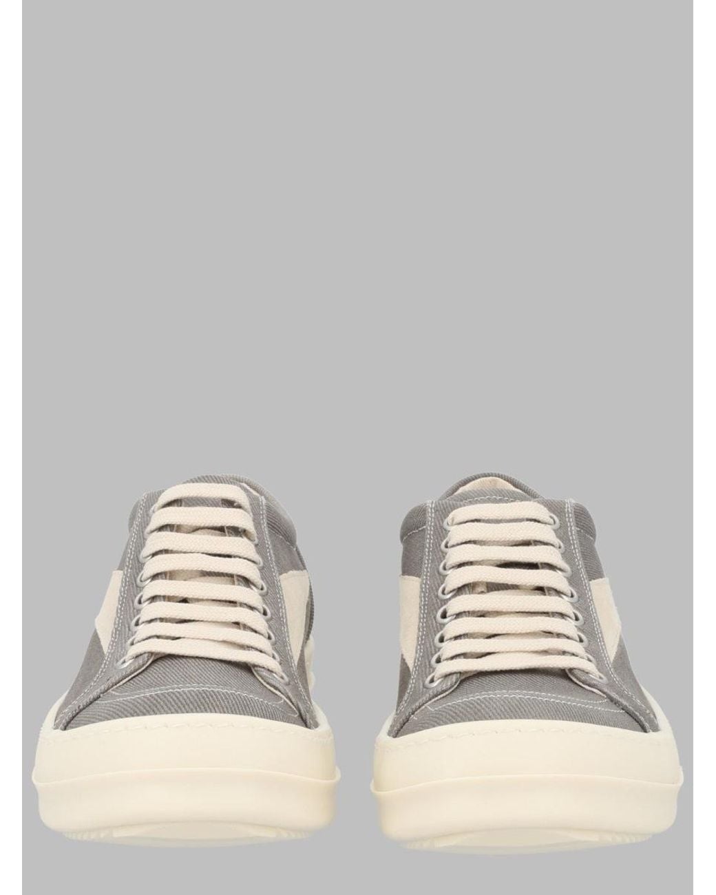 Rick Owens Metallic Low-Top Canvas Sneakers