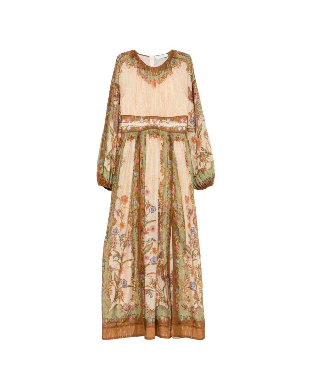 Zimmermann Natural Indra Cotton And Silk Long Dress