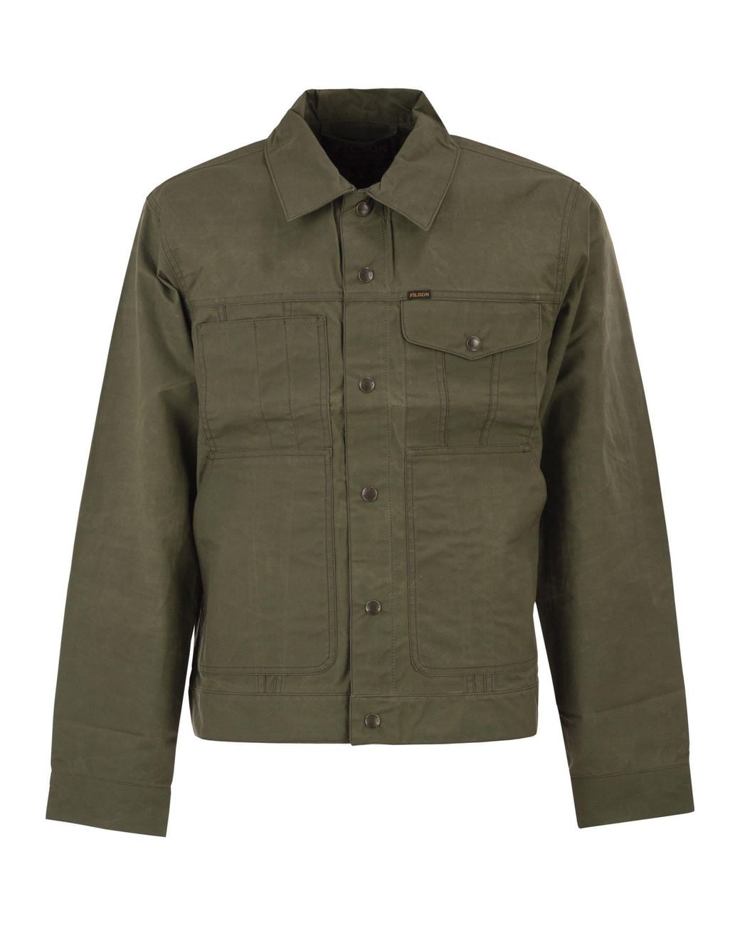 Filson Green Cotton Workwear Jacket With Utility Pockets