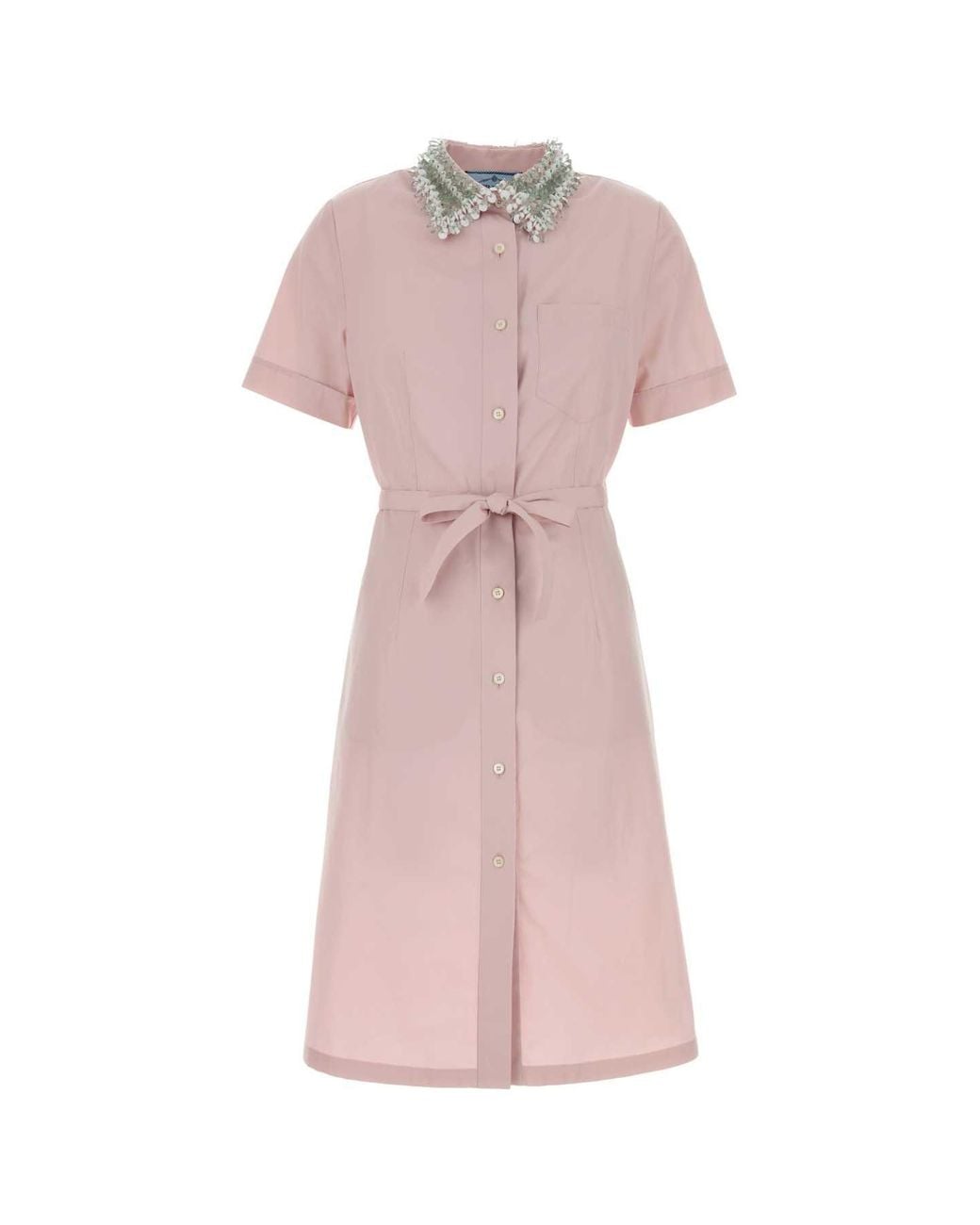 Prada Pink Poplin Shirt Dress