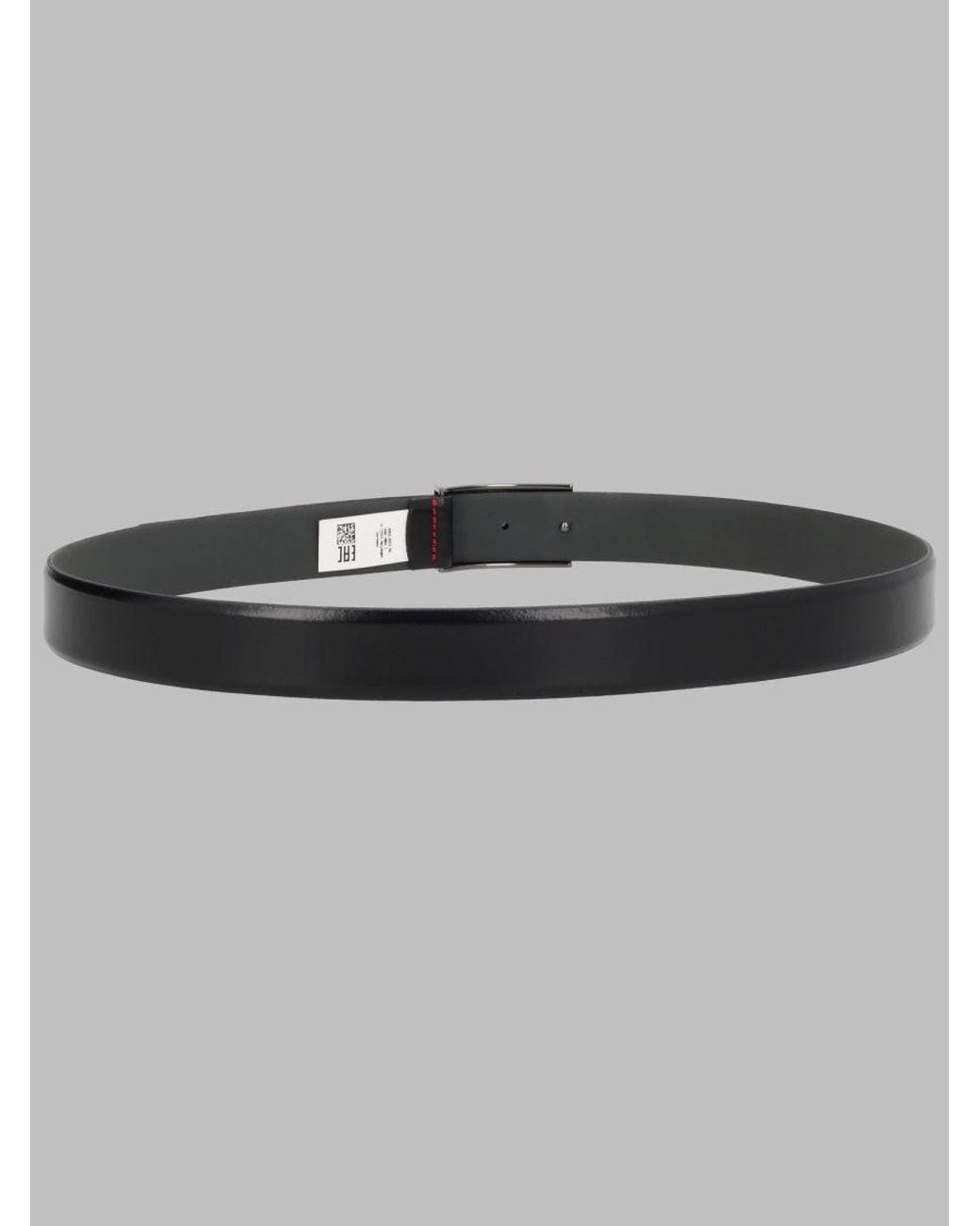 HUGO Gray Slim Leather Belt For for men