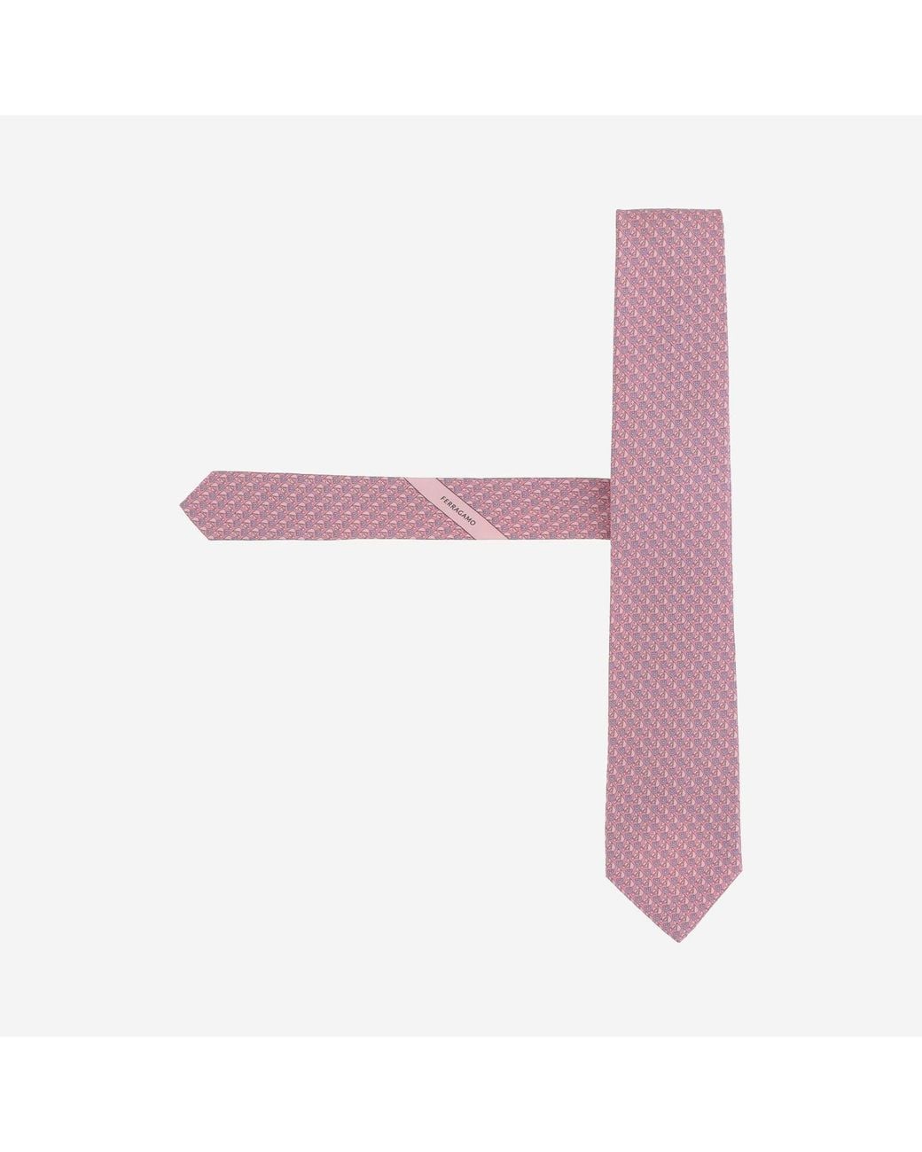 Ferragamo Pink Silk Tie Ties & Bow for men