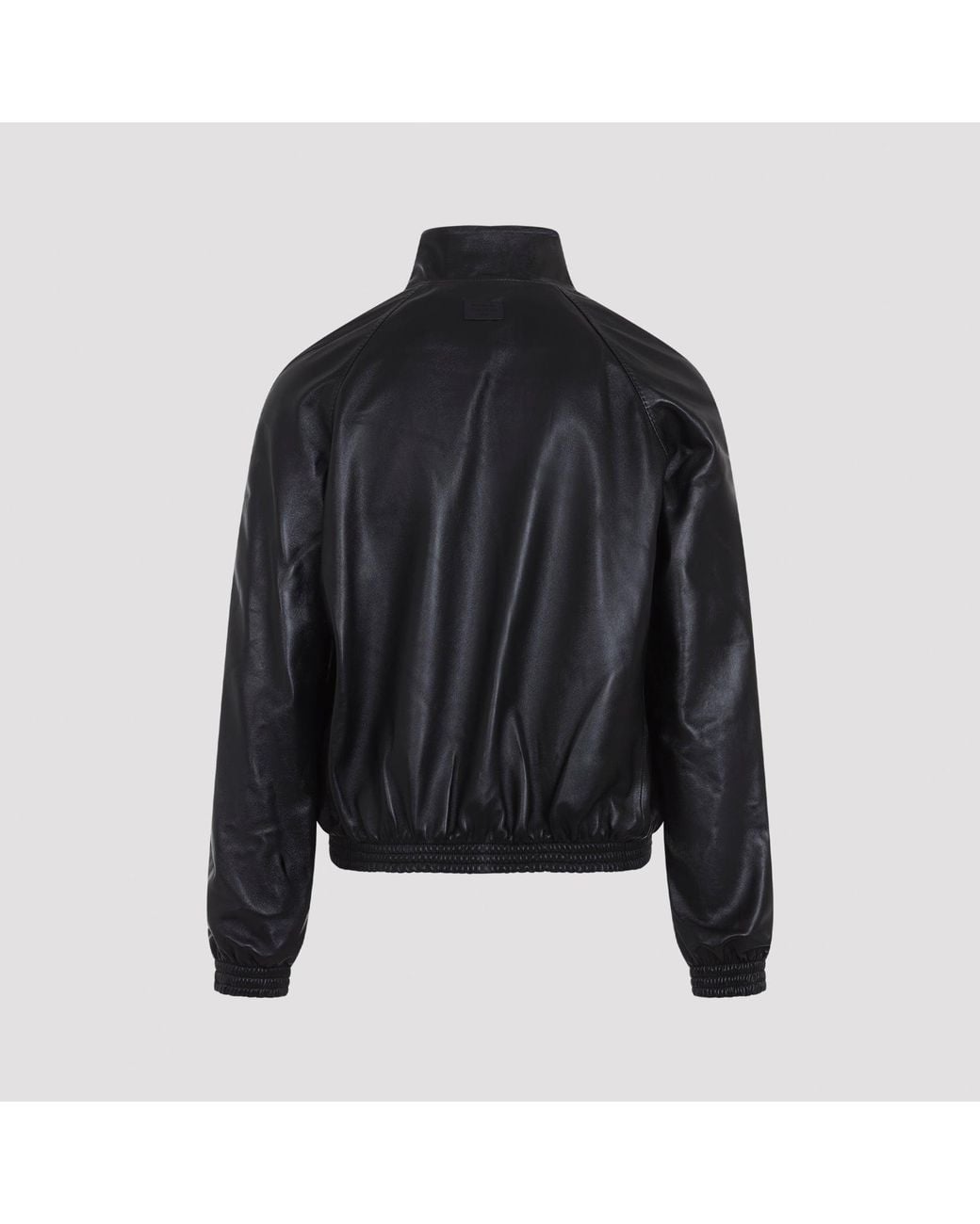 Acne Black Leather Bomber Jacket for men