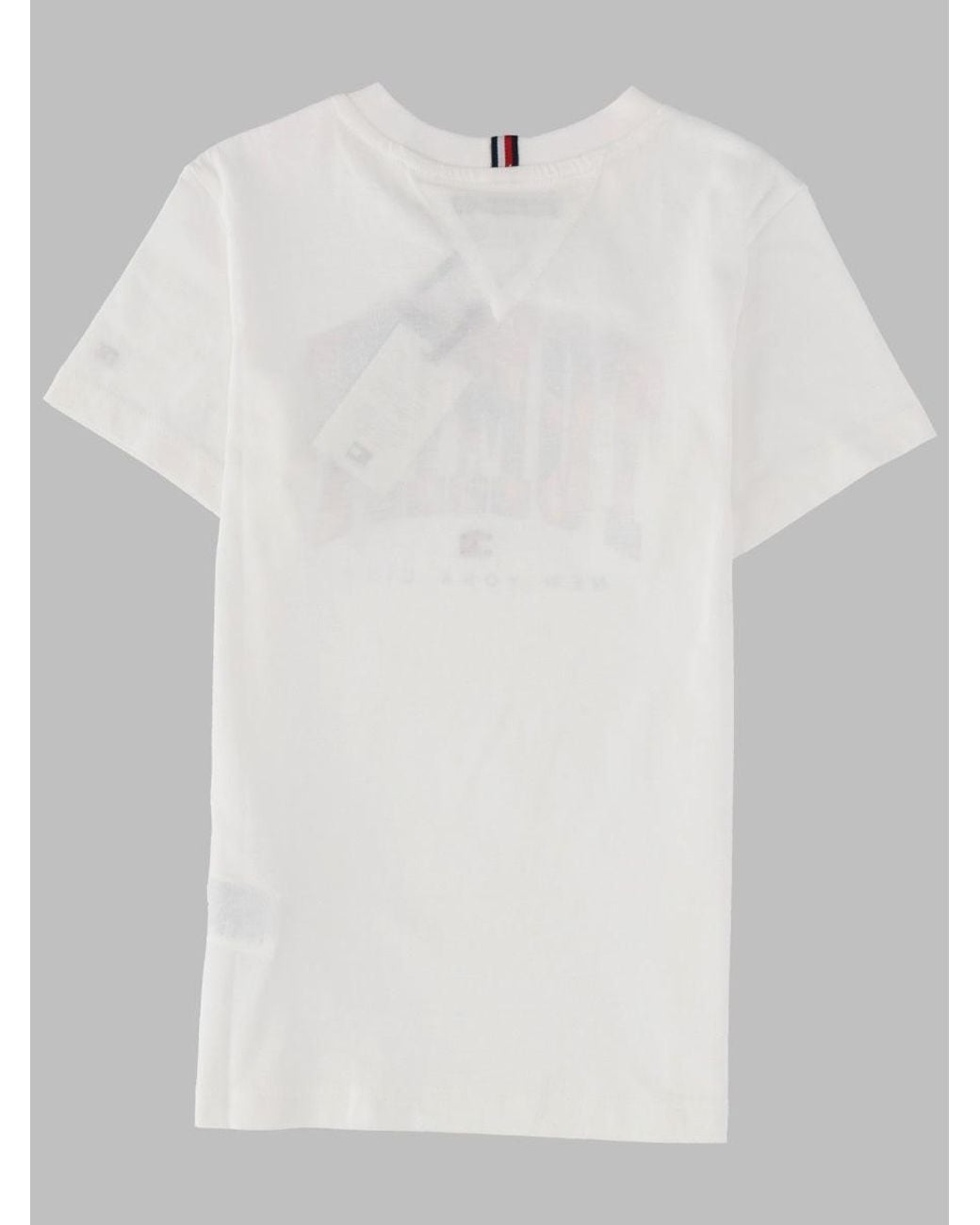 Tommy Hilfiger White Boys Teen Tropical Varsity Short-Sleeve T-Shirt