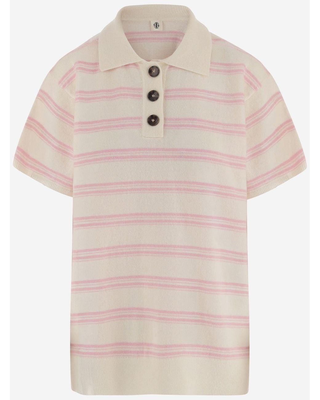 THE GARMENT Natural T-Shirt Striped Wool-Cashmere T-Shirts & Jerseys