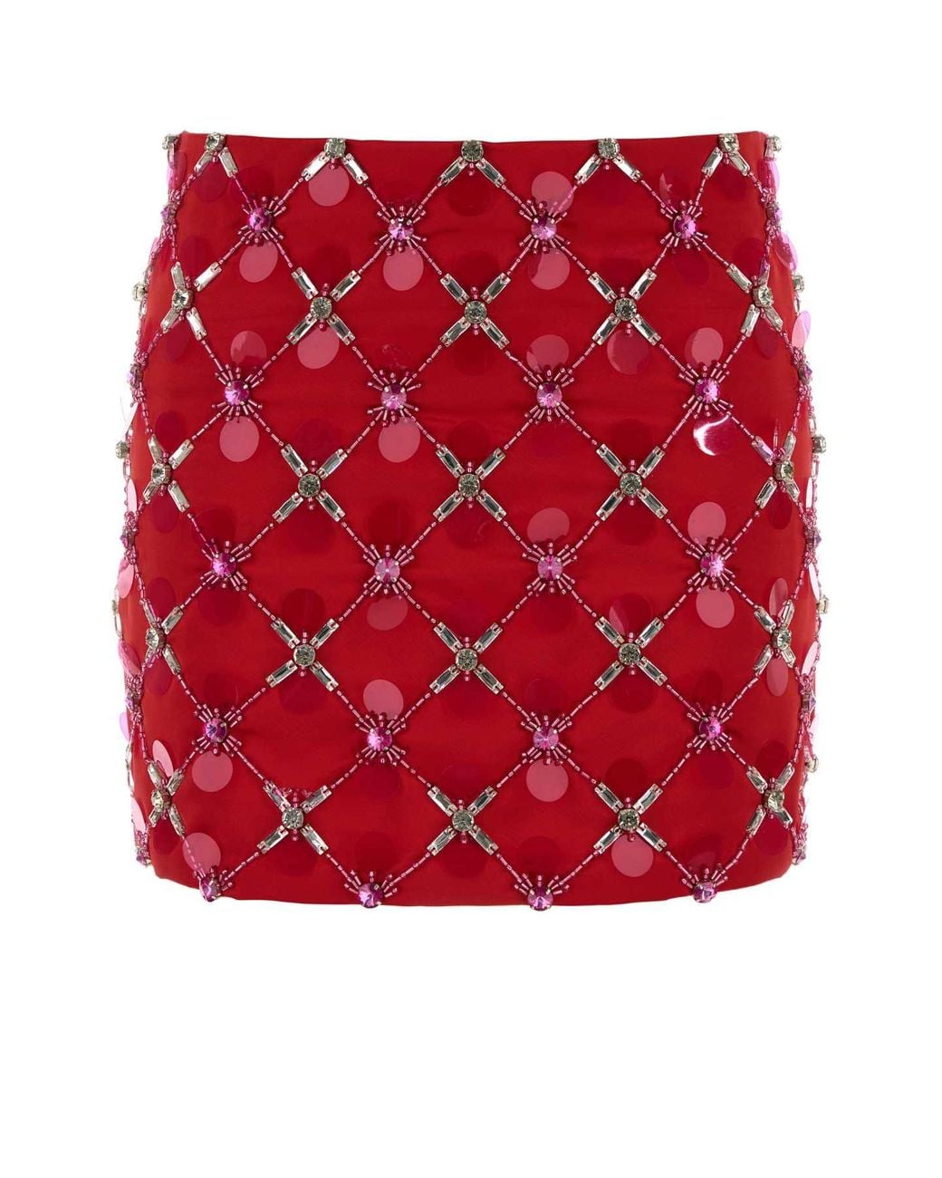 Des Phemmes Red Satin Mini Skirt