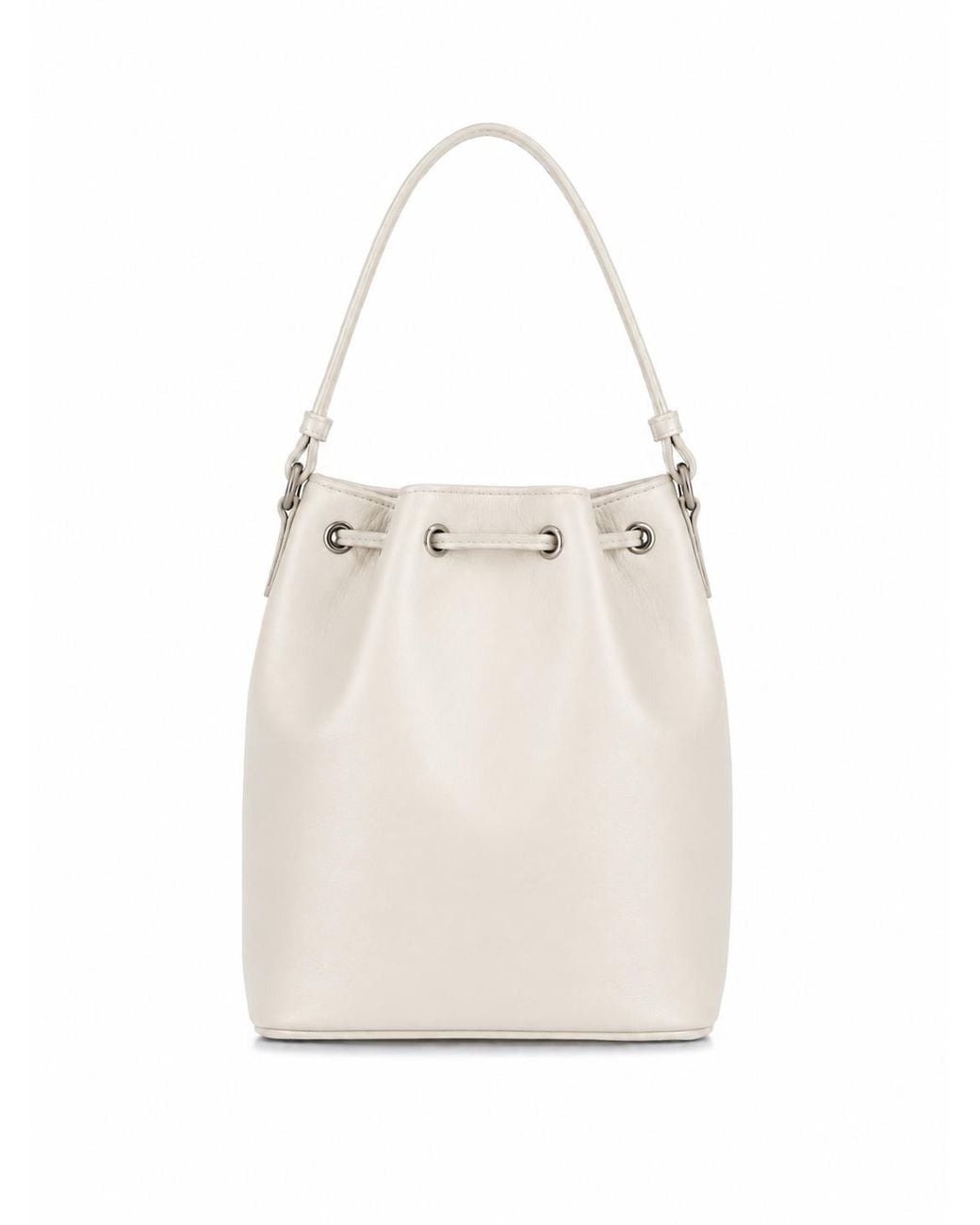 LA ROSE White Leather Satchel Bag
